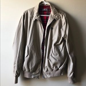 Fred Perry Tan Jacket with Plaid and Pocket Inside
